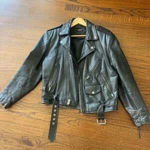 Wilson’s Black Leather Biker Jacket